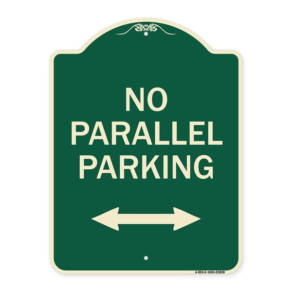 Signmission No Parallel Parking W/ Bidirectional Arrow Heavy-Gauge Aluminum Sign, 24" x 18", G-1824-23820 A-DES-G-1824-23820 - main